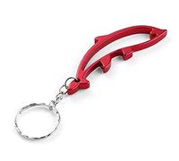 Komonee Dolphin Red Bottle Opener Key Chain Metal Aquatic Animal Novelty Sea Life Keyring
