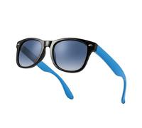 Komonee Drifter Sunglasses UV400 Protection Black and Blue Classic Style Retro Sun Shades Eye Glasses Unisex For Men Women Travel & Fashion - Lightweight Frame Fashion Eyewear