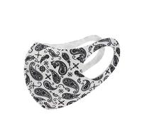 Komonee Face Mask Washable Reusable White Paisley Dustproof Cloth Mouth Cover Covering For Men Women Outdoors Indoors Cycling Ski Protection (Pack of 2)