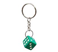 Komonee Green Dice Key Chain Novelty Keyring Casino Playing Game Keychain Fun Car 6 Sided Die Lucky Charm Key Ring For Men and Women (Pack of 3)