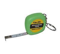 Komonee Green Tape Measure Keychain 1m / 3ft - Mini Pocket Measuring Tape Kyring Flexible Ruler Novelty Key Ring