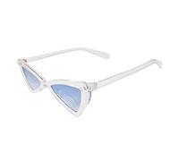 Komonee Halloween Costume Triangular Cat Eye Sunglasses Clear Frame Blue Lens Tint Glasses Designer Ladies Womens UV400 Protection Classic Shades