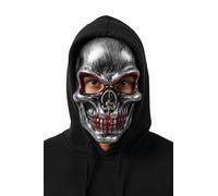 Komonee Halloween Mask Bloody Skull Silver Costume Adult Outfit Scary Spooky Horror Party Face Fancy Dress Cosplay For Men Women