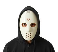 Komonee Halloween Mask Jason Hockey White Costume Adult Outfit Scary Spooky Horror Party Face Fancy Dress Cosplay For Men Women (HM22)