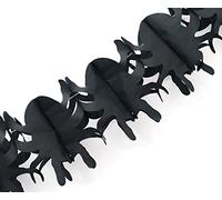 Komonee Halloween Spider Black Banner Garland Bunting Party Decoration Paper Indoor Hanging Scary Pennant (Pack of 2)