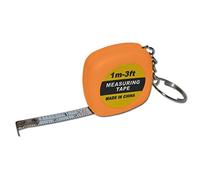 Komonee Orange Tape Measure Keychain 1m / 3ft - Mini Pocket Measuring Tape Kyring Flexible Ruler Novelty Key Ring