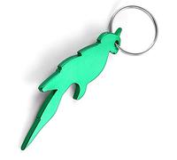 Komonee Parrot Green Bottle Opener Key Chain Metal Wildlife Bird Key Ring Novelty Animal Keychain Keyring