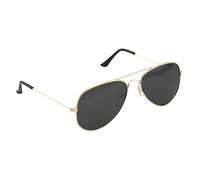 Komonee Pilot Style Designer Sunglasses - Gold Frame Black Lens Classic Retro Shades, Unisex Men & Women UV400 Protection Glasses, Great for Cycling Golf Fishing Sports & Holidays
