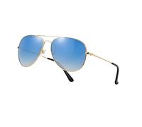 Komonee Pilot Style Designer Sunglasses - Gold Frame Blue Lens Classic Retro Shades, Unisex Men & Women UV400 Protection Glasses, Great for Cycling Golf Fishing Sports & Holidays