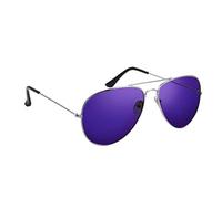 Komonee Pilot Style Purple Lens Sunglasses Set With Cloth Soft Case and Cleaning Cloth Designer Unisex Mens Womens UV400 Protection Classic Shades