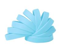 Komonee Plain Sky Blue Coloured Silicone Sports Arm Exercise Wristband Bracelets Rubber Wrist Bands Party Accessories For Men Women Boys Girls (Pack of 50)