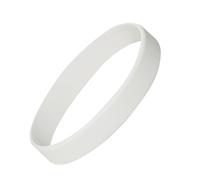 Komonee Plain White Coloured Silicone Sports Arm Exercise Wristband Bracelets Rubber Wrist Bands Party Accessories For Men Women Boys Girls (Pack of 5)