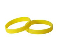 Komonee Plain Yellow Coloured Silicone Sports Arm Exercise Wristband Bracelets Rubber Wrist Bands Party Accessories For Men Women Boys Girls (Pack of 2)