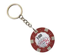 Komonee Poker Chip Red 25 Club Key Ring Colourful Lucky Casino Gambling Chips Present Key Chain Numbered Keychain Novelty Lucky Charm Gift Keyring