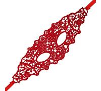 Komonee Red Lace Mask Adult Halloween Venetian Masquerade New Years Eve Eyemask Costume Party Unisex Fancy Dress Outfit
