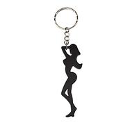 Komonee Sexy Silhouette Keyring Bottle Opener Key Chain Metal Woman Key Chain Novelty Lady Key Ring