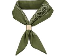 Komonee Tie Neck Ring Loop Clasp Gold Colour With Olive Green Paisley Bandana Head Scarf Headbands Handkerchief Cowboy Cotton Bib Party Face For Mens Womens Unisex