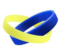Komonee Ukraine Support Plain Blue And Yellow Coloured Silicone Sports Arm Exercise Wristbands Bracelets Rubber Wrist Bands Party Accessories For Men Women Boys Girls