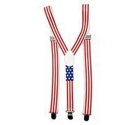 Komonee USA Braces Suspenders Adjustable Unisex American Trouser Shirt Pull Up Clothing Accessory Y Back Shaped For Casual Workwear Comfortable With Metal Clips For Men & Women