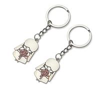 Komonee Valentines Day 2-Part Couple Keyrings Novelty LGBTQ Lesbian Bride Love Present Wife Key Chains Gay Pride Hers Womens Gift Metal Car Keys Ring (KR-10)