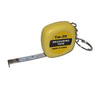 Komonee Yellow Tape Measure Keychain 1m / 3ft - Mini Pocket Measuring Tape Kyring Flexible Ruler Novelty Key Ring