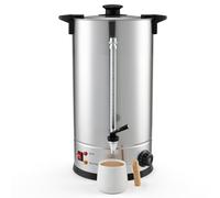 KOMORE 10L Hot Water Boiler, Catering Urn with Adjustable Temperature Control, 1800w, Double-Layer Stainless Steel Keep Warm and Water Gauge, Home Commercial Office Catering Parties