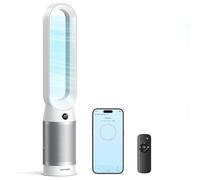 KOMORE 2-in-1 Bladeless Fan & HEPA Air Purifier, Tower Fan with 8 Speeds, Remote App Control, 35dB Silen DC Motor, 80°Oscillating, 9H Timer, Floor Cooling Fans for Bedroom, Living Room, Office