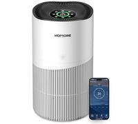 KOMORE Air Purifier for Bedroom, Smart WiFi Hepa Air Filter CADR 468m³/h for Rooms up to 96 m², PM2.5 Monitor, 4 Speed Quiet Sleep Auto Mode with Timer Child Lock for Home Smoke Pet Odours Pollen