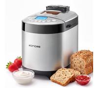 KOMORE Bread Maker Machine, 2LB Auto Nut Dispenser 14-in-1 with Gluten Free