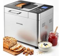 KOMORE Bread Maker Machine Auto Nut Dispenser 17 Programmes Stainless Steel