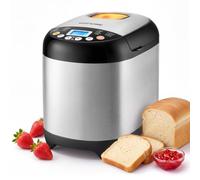 KOMORE Bread Maker Machine Stainless Steel, 19 Programmes with Gluten Free