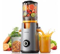 KOMORE Cold Press Juicer Machines, 130MM Chute for whole Fruits and Vegetable, 300W Self-Feeding Slow Masticating Juicer with 1.4L Auto-Feed, High Juice Yield, BPA-Free, Easy to Clean, Gray