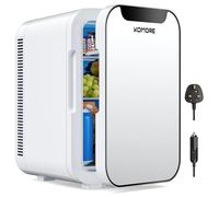 KOMORE Mini Fridge 18 Litre, 20 Cans Mini Fridge for Bedrooms with Handle, Portable Small Refrigerator, Cooler & Warmer for Drinks, Car, Travel, Cosmetics/Makeup/Skincare, AC+DC Power (White)