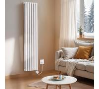 KOMORE Oil Filled Radiator, WiFi Electric Heater for Home, Electric Vertical Radiators Wall Mounted, WiFi App Control, 3 Modes, 7d/24h Timer, Child Lock, Thermostat, White/Anthracite (White, 1200W)