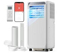 KOMORE Portable Air Conditioner 9000 BTU, 4-in-1 Air Conditioning Unit, Fan 2 Speeds & Cooling, Dehumidifier, Sleep Mode, Smart App WIFI & Remote Control, 24 Hour Timer, Window Kit