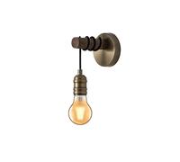 Komore Single Wall Light - Antique Brass and Aged Wood