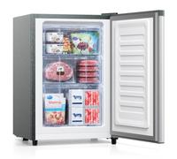 KOMORE Small Freezer Freestanding Upright Freezer 46L, 3 Drawers, Grey