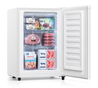 KOMORE Small Freezer Freestanding Upright Freezer 46L, 3 Drawers, White | Removable Shelves, Low Noise, Energy Saving Under Counter Freezer for Home/Office/Dorm