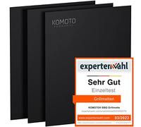 KOMOTO Grill Mat (Set of 3) I Extra Large 50 x 40 cm I BBQ Grill Mats for Gas Grill & Charcoal Grill I Professional Grill Mat with Non-Stick Coating