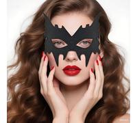 Komotu Bat Mask Costume Accessories Black Bat Eye Mask Costume for Men Women Adult for Batgirl Batboy Masquerade Halloween Cosplay Birthday Dress Up