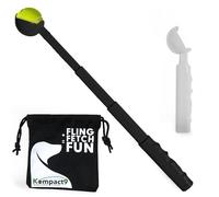 Kompact9 - Retractable, Pocket Sized Dog Ball Thrower, Made From Recycled Plastic, UK Designed and Manufactured, Fits a Standard Tennis Ball (Black)