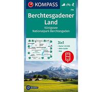 Kompass 1:25.000 Topographic Map Berchtesgadener Land, Königssee, Nationalpark Berchtesgaden: 3in1 Wanderkarte with Aktiv Guide, Fahrradfahren, Skitouren. Coated, Color