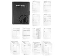 KOMPASS® A5 Binder Starter Set | 394 Inserts for Goals, Routines, Calendar & Habit Tracking | Refillable & Customizable