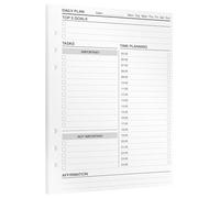 KOMPASS Daily Planner - Timeboxing | A5 Planner Inserts | 30 Sheets for Everyday Planning with Time Block | More Productivity & Focus | Bullet Journal & To Do Refill Sheets