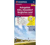 KOMPASS Fahrradkarte 3367 Ruhrgebiet, Köln, Düsseldorf, Bergisches Land mit Knotenpunkten 1:70.000: reiß- und wetterfest