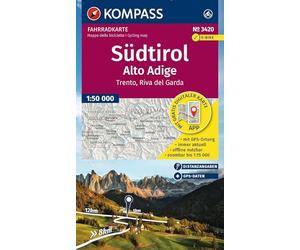 KOMPASS Fahrradkarte 3420 Südtirol / Alto Adige, Trento, Riva del Garda (4 Karten im Set) 1:50.000: mit allen Hauptwegen, Radfernwegen und Mountainbikewegen