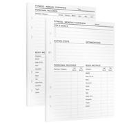 KOMPASS® Fitness Planner, A5 Workout & Progress Tracking Inserts, 25 Refill Sheets for Monthly & Annual Fitness Goals, Gym Journal for Body, Strength & Nutrition, A5 Binder Refill (14.5 x 21 cm)