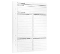 KOMPASS® Prioritization To Do List | A5 Planner Inserts | 15 Refill Sheets with Eisenhower Matrix for Task Prioritization | More Focus & Productivity | A5 Organizer Calendar Inserts (5.7 inches x 8.3