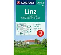 KOMPASS Wanderkarten-Set 202 Linz und Umgebung, Mühlviertel, Wels, Steyr (2 Karten) 1:50.000: inklusive Karte zur offline Verwendung in der KOMPASS-App. Fahrradfahren. Langlaufen.