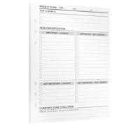 KOMPASS® Weekly Planner | A5 Planner Inserts | 30 Sheets for Weekly Planning, Goal Setting & Thinking | Weekly Calendar, Task Prioritization
